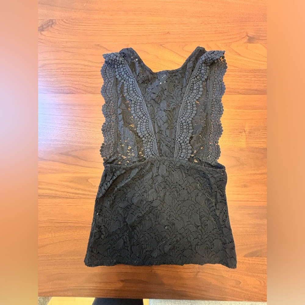 Free people black lace tank top